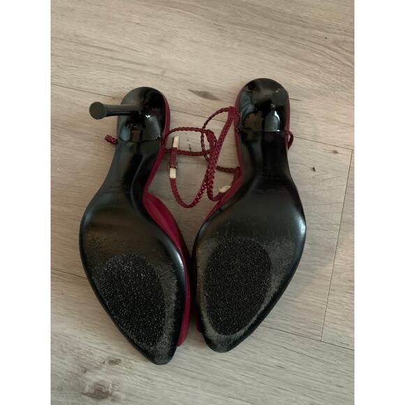 Sergio Rossi Leather Peep Toe Heels Size 39 (8.5) - Picture 4 of 6